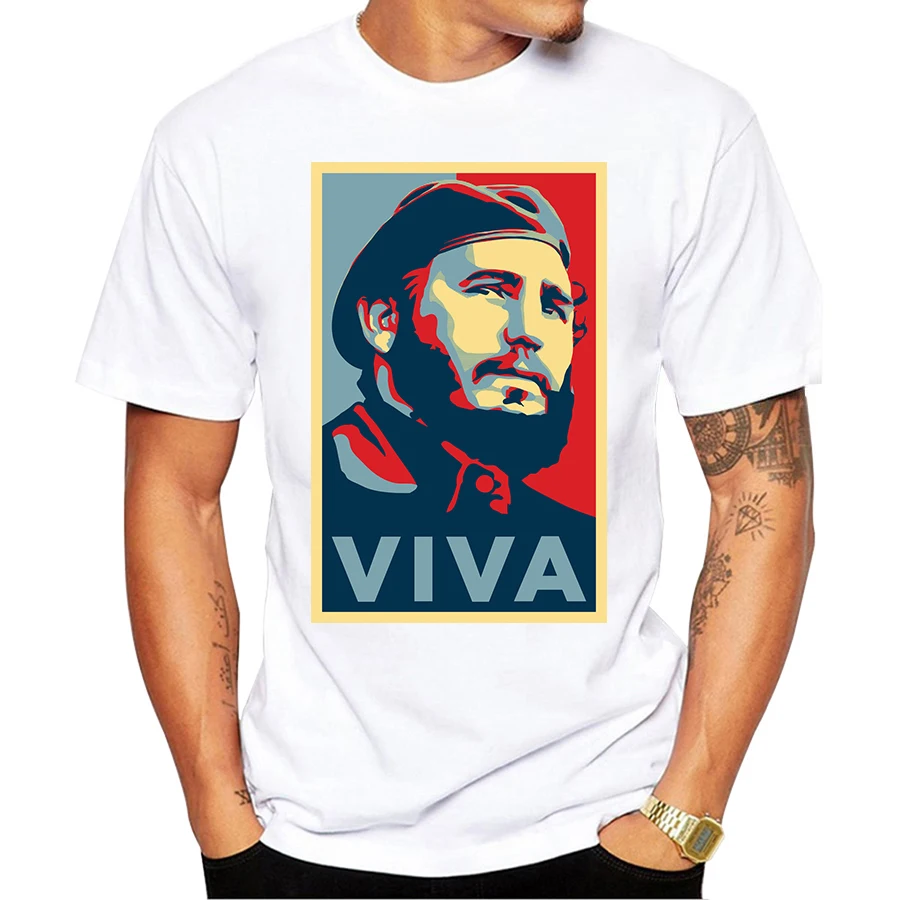 Мужская футболка с коротким рукавом Che Guevara и Fidel casto Повседневная принтом крутой