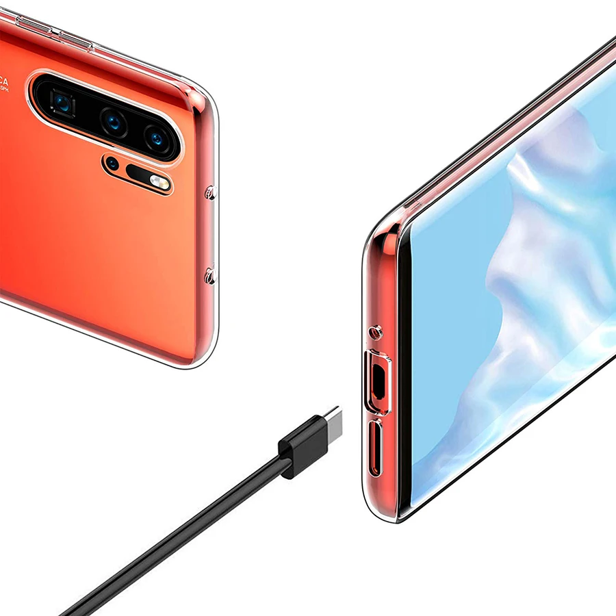 Мягкий чехол из ТПУ для Huawei P30Lite защитный прозрачный силиконовый P30 Pro