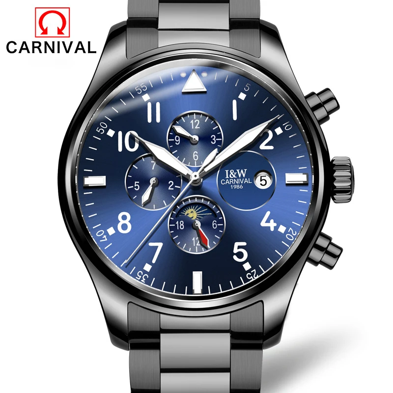 Карнавал автоматические механические часы Для мужчин Нержавеющая сталь