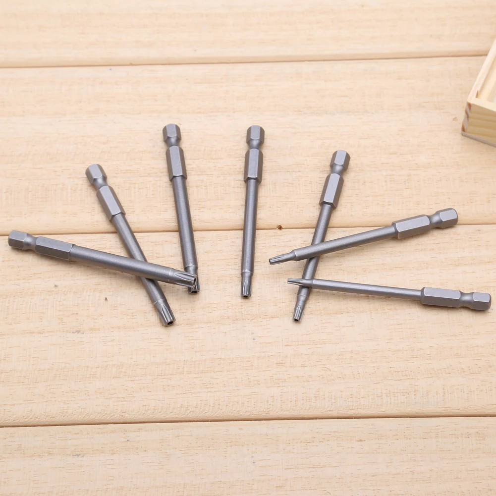 7 шт./лот 75 мм S2 Сталь Магнитный Torx шестигранные безопасности сверло для электродрели Набор для Магнитная отвертка Набор инструментов