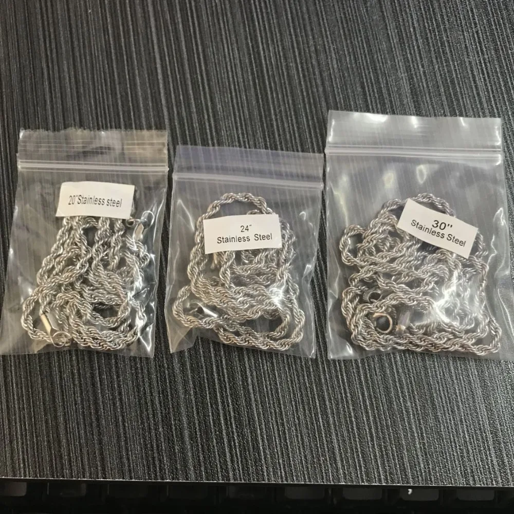 Hip Hop Stainless steel Rapper's 3mm 20/24/30&quot Rope Chain Mens Gold silver color Filled Chains Necklace | Украшения и