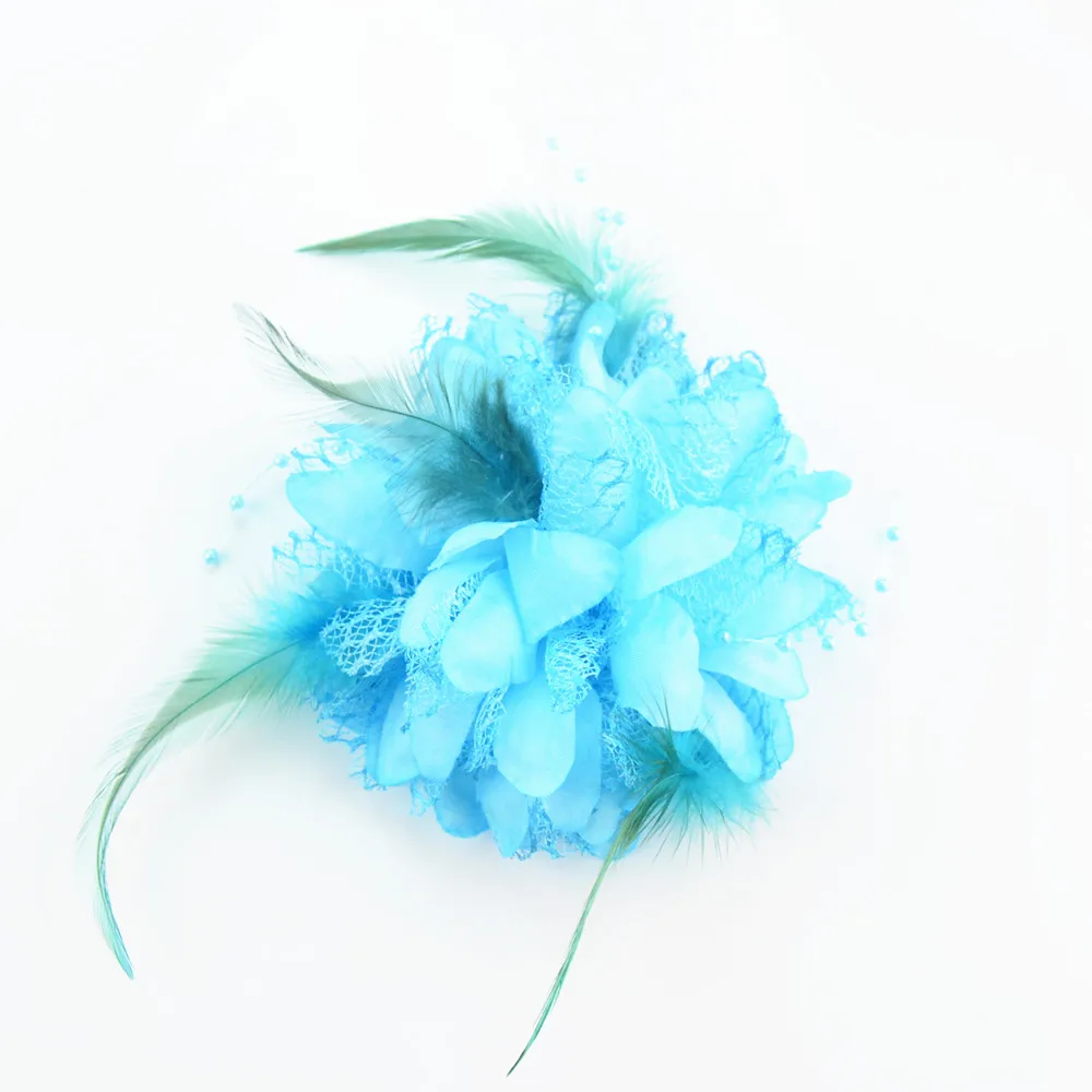 50 шт./лот 12 цветов перо цветок для корсажа свадебный повязка на голову сделай сам
