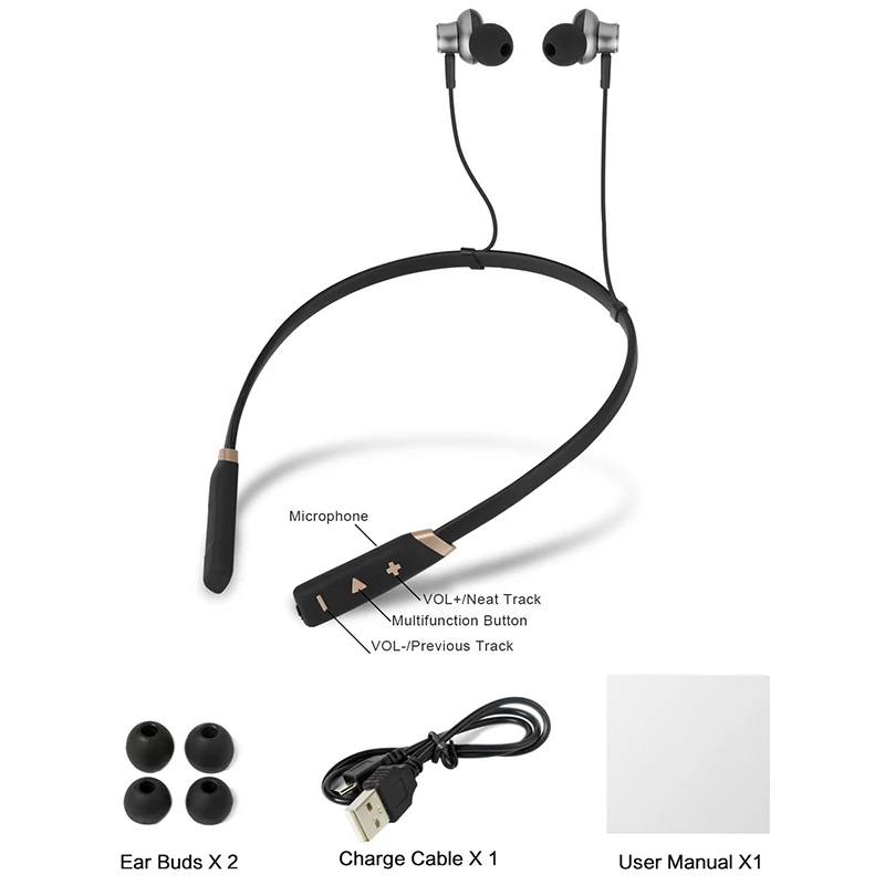 VRURC Спорт Bluetooth 4 1 наушники IPX7 Водонепроницаемый Беспроводной с микрофоном для