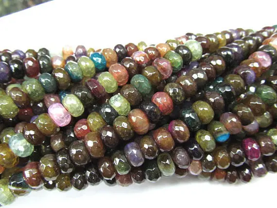 

5strands 5x8 6x10 7x12mm high quality gergous natural agate gemstone rondelle abacus facetd assortment jewelry beads