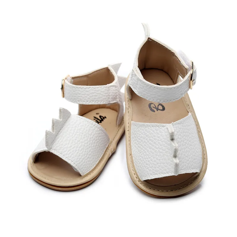 Сандалии детские из ПУ кожи однотонные на плоской резиновой подошве