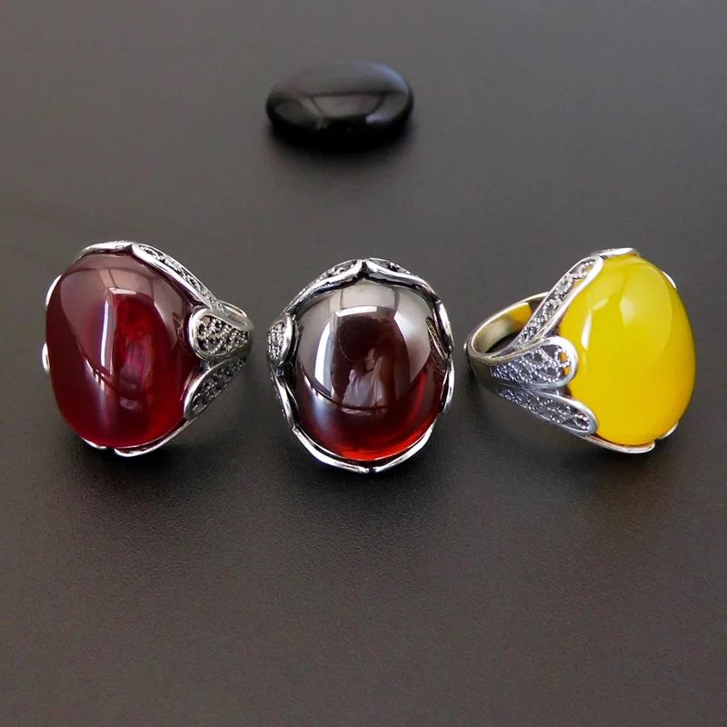 

925 pure white corundum garnet yellow intime ring