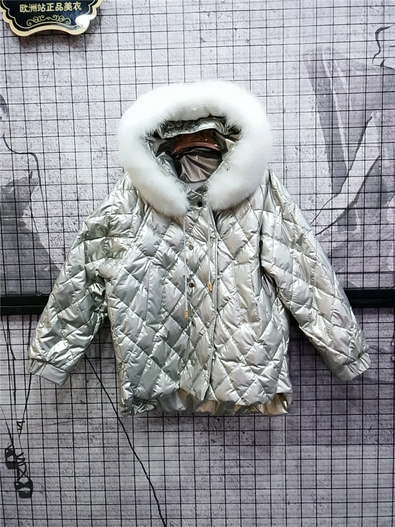Chaqueta mujer, 90% белый утиный пух, пальто, зимняя женская одежда, шапка, куртка корейского размера плюс, с капюшоном, с натуральным лисьим мехом, парка