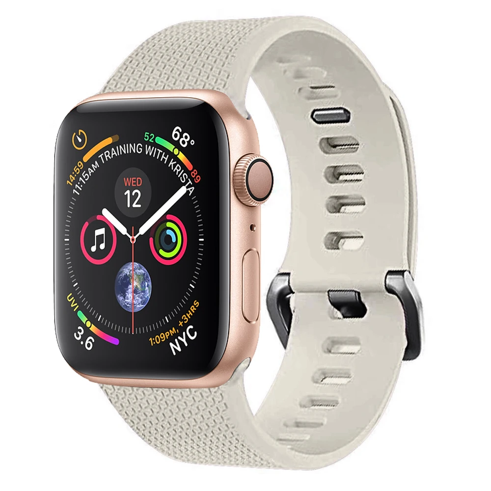 Ремешок силиконовый спортивный для Apple Watch 6 SE 5 4 3 2 1 Band 44 мм 40 браслет iwatch band 38 42