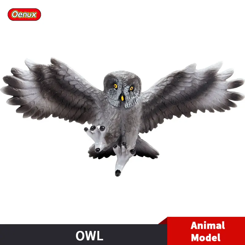 

Oenux New Bird Animal Model Owl Figurines Forest Bird Action Figure Miniature Garden Static Model Collection Toy For Kids Gift