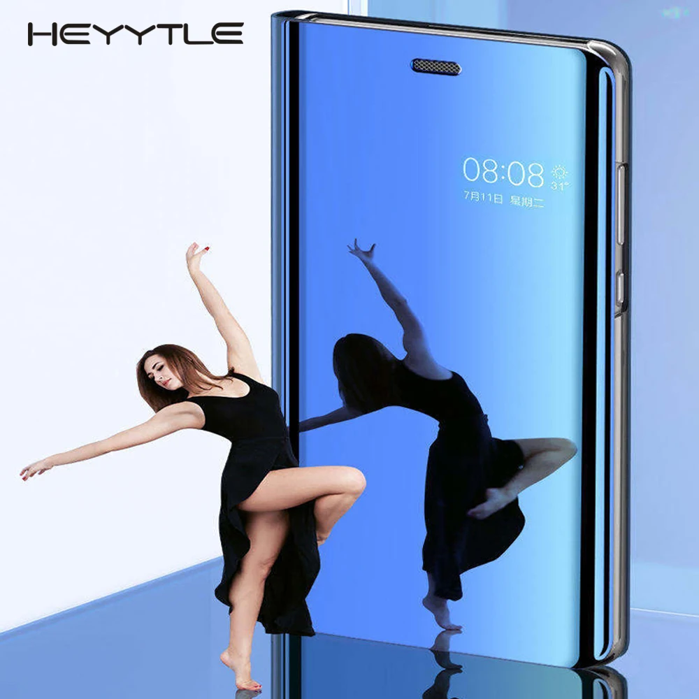 Smart mi rror флип чехол для телефона Xiao Red Note 6 5 5A 6A Pro Чехол s Xiaomi 8 SE Lite A2 A1 прозрачный