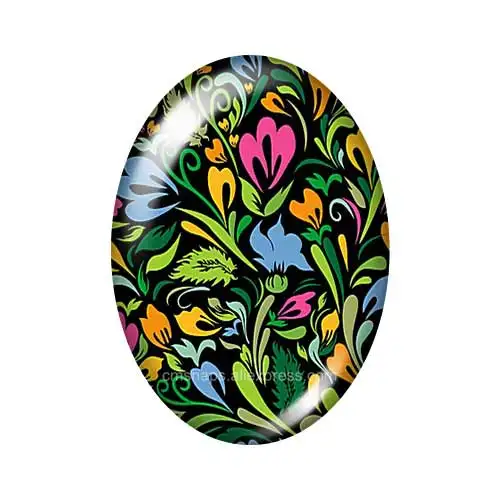 New painting Flowers beauty 13x18mm/18x25mm/30x40mm mixed Oval photo glass cabochon demo flat back Jewelry findings TB0008 | Украшения и