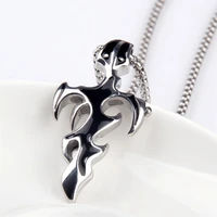 flame male stainless steel pendant necklace for hiphoprock style men casual fine jewelry accessories