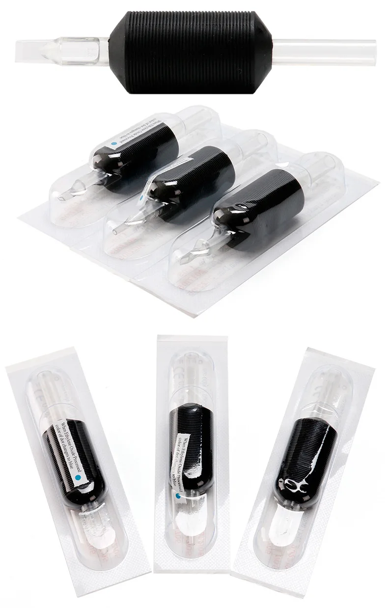 Disposable Tattoo Grips Black Handle Tips 25mm Silicon Gel 20Pcs/Lot Wholesale Accessory | Красота и здоровье