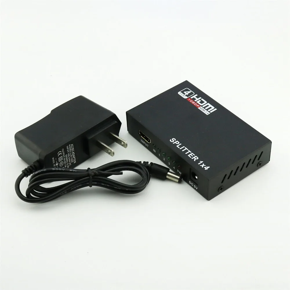 1x Full HD усилитель разветвитель HDMI 1x4 4 порта концентратор повторитель аудио 3D 1080p 1 в
