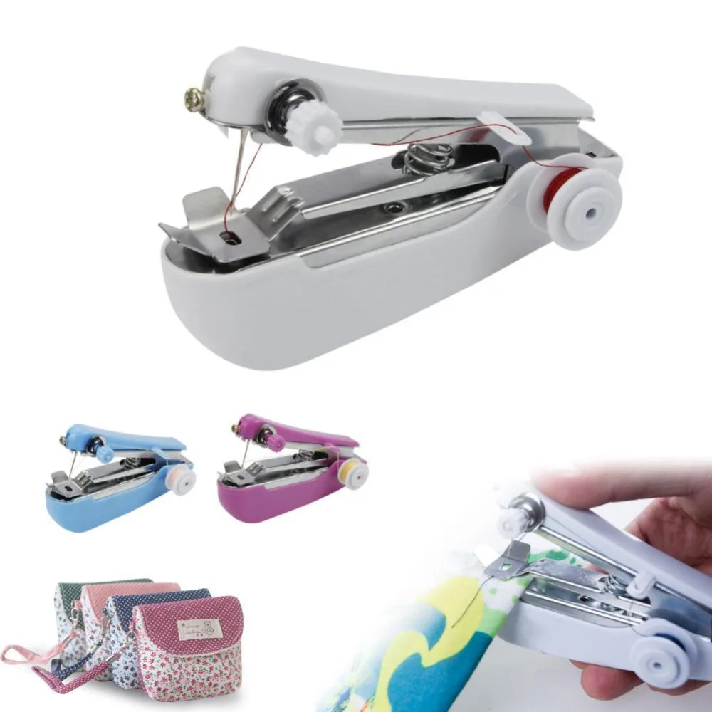 Портативная швейная мини машинка ручной работы для шитья одежды дома и