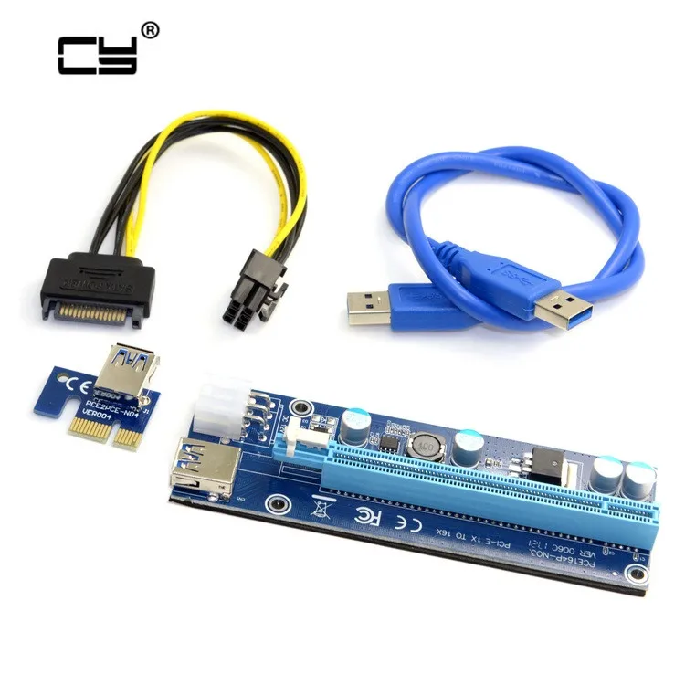 Новая Pcie Pci e Экспресс Райзер карта 1x до 16x GPU Usb 3 0 расширитель X1 X16 адаптер SATA 6