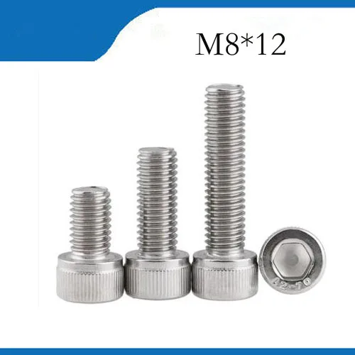 Бесплатная доставка M8 * 12 10 шт. 304 хороший винт с шестигранной головкой из
