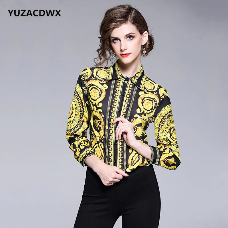 Женская винтажная блузка YUZACDWX модельная с длинным рукавом топы повседневные