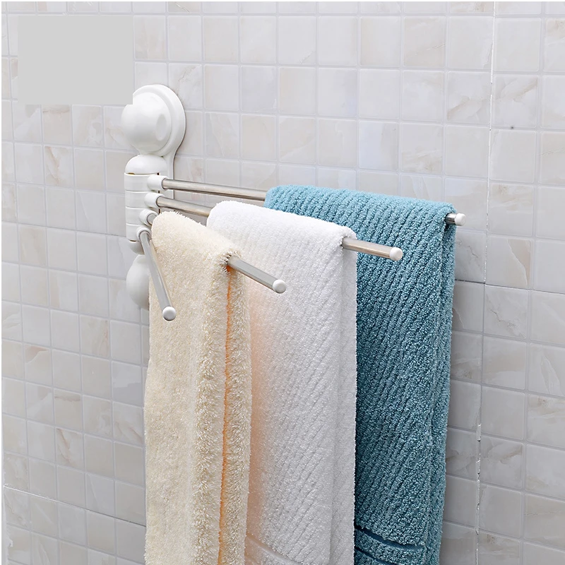 strong suction cup towel rack stainless steel bathroom rod swivel | Обустройство дома