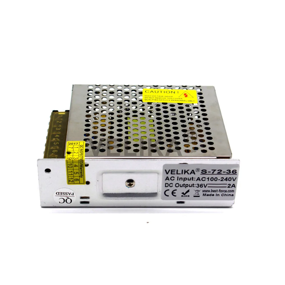 Источник питания DC 36V 2A 72W импульсный источник светодиодный трансформатор 110V 220V AC