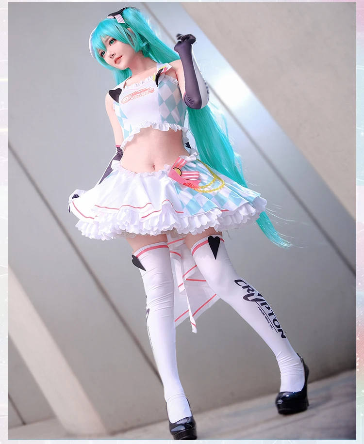 Аниме Косплей VOCALOID Hatsune Miku Racing Miku женский костюм для косплея вечернее платье на Хэллоуин костюмы