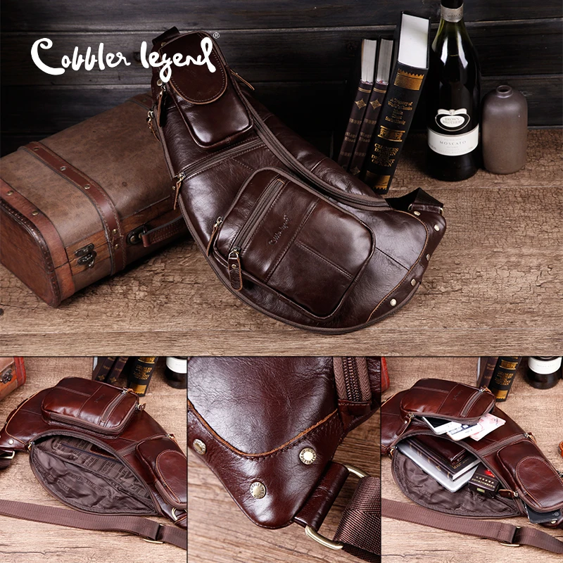 Cobbler Legend Мужские Винтажные дорожные сумки мессенджеры из натуральной кожи