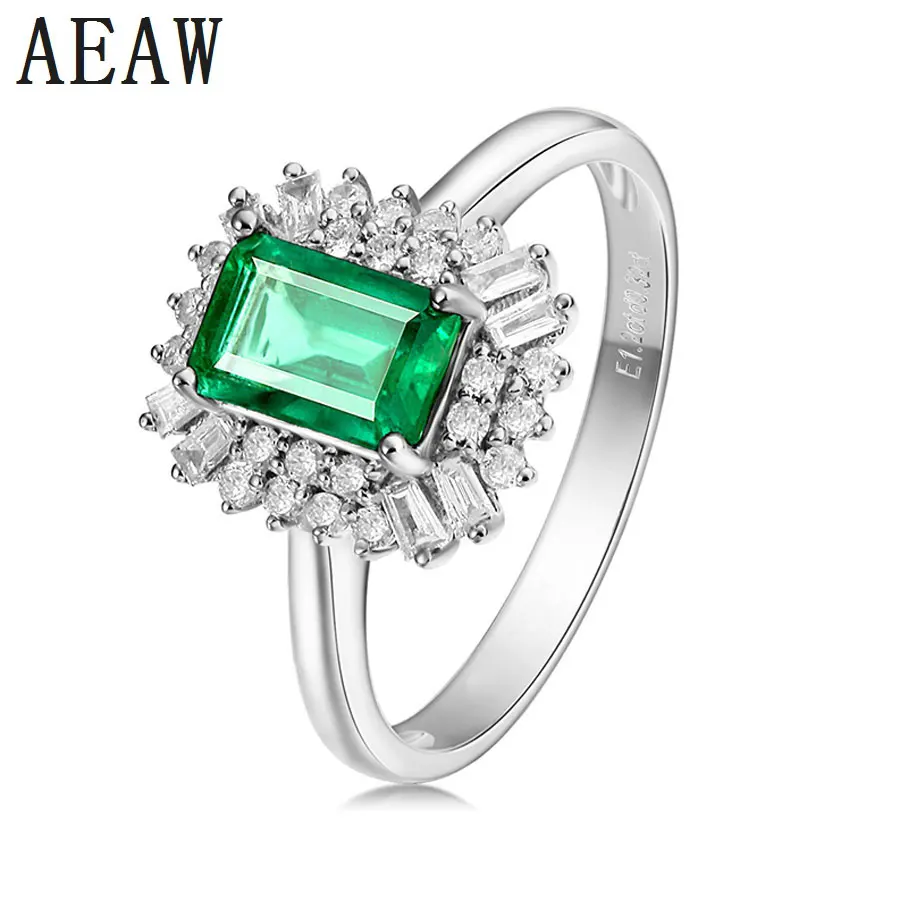 

14K белое золото 1.8ct колумбийское Изумрудное лабораторное Женское Обручальное кольцо с установкой моиссанита 2018 новые ювелирные украшения
