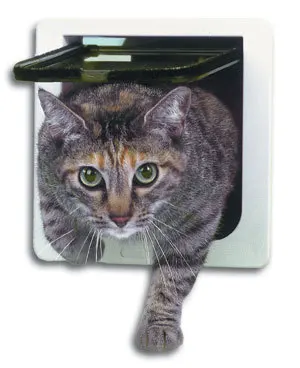 

Free Package 4 Ways Lockable Cat Kitty Door Also Suitable For Small Dog White Good Quality New Pet Products