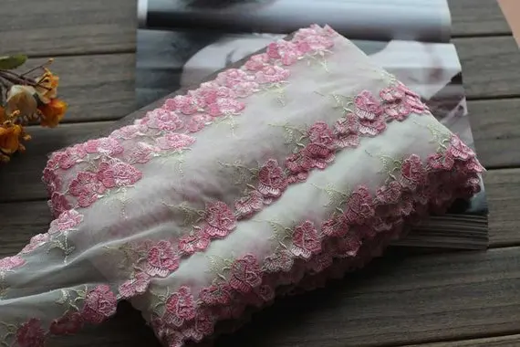 Кружевная отделка кремовая Тюлевая кружевная с розой ширина 3 54 дюйма 2 ярда | Дом