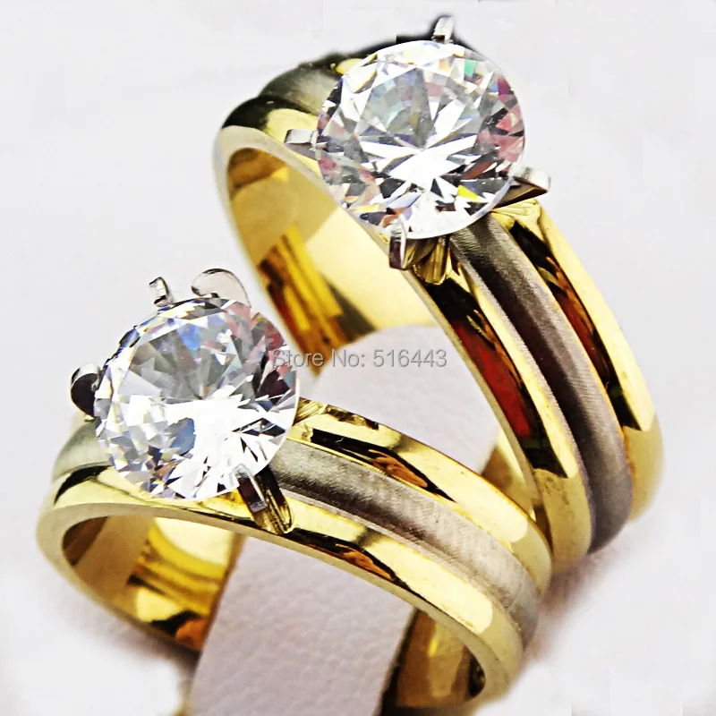 Не зеленый! Никогда не выцветает! Новые AAA фианиты 18k золото 316L нержавеющая сталь с