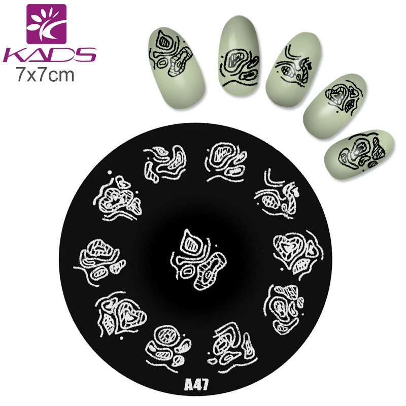 KADS A47 Ногтей Штамп Украшения Штамповки Плиты Штамповка Nail Art Маникюр Шаблон