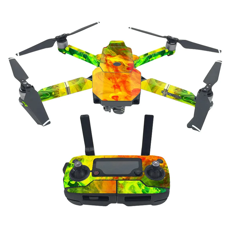 TN-Mav icPro-0023 6 комплектов крутой мультфильм наклейки на Дрон кожи наклейка для DJI Mavic Pro Drone& батарея аксессуары крышка - Цвет: TN-Mav icPro-0023