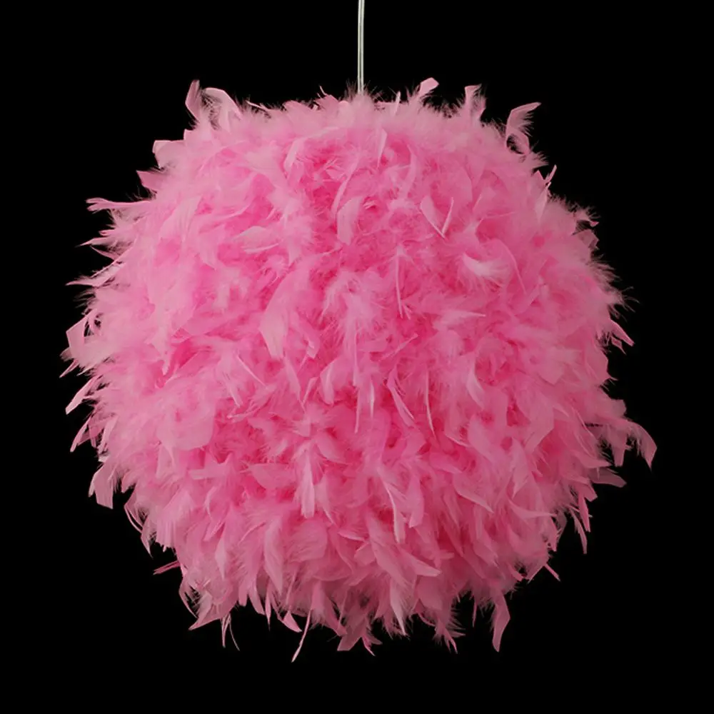 Подвесной светильник в виде шара с перьями для спальни креативный подвесной