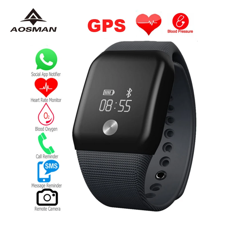 AOSMAN gps мужские спортивные часы A88S Монитор артериального давления сенсор пульса
