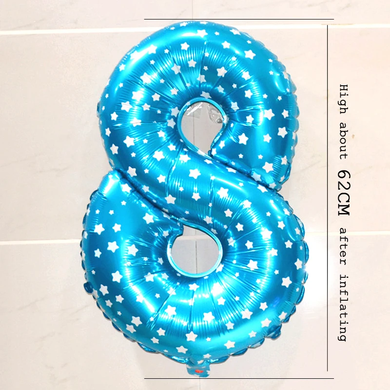 32inch number Ballon figures Gold Silver big wedding happy Birthday foil balloons festive decoration large balloon Party | Дом и сад