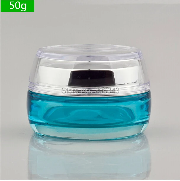 50 г градиет синих/матовых стеклянных банок для