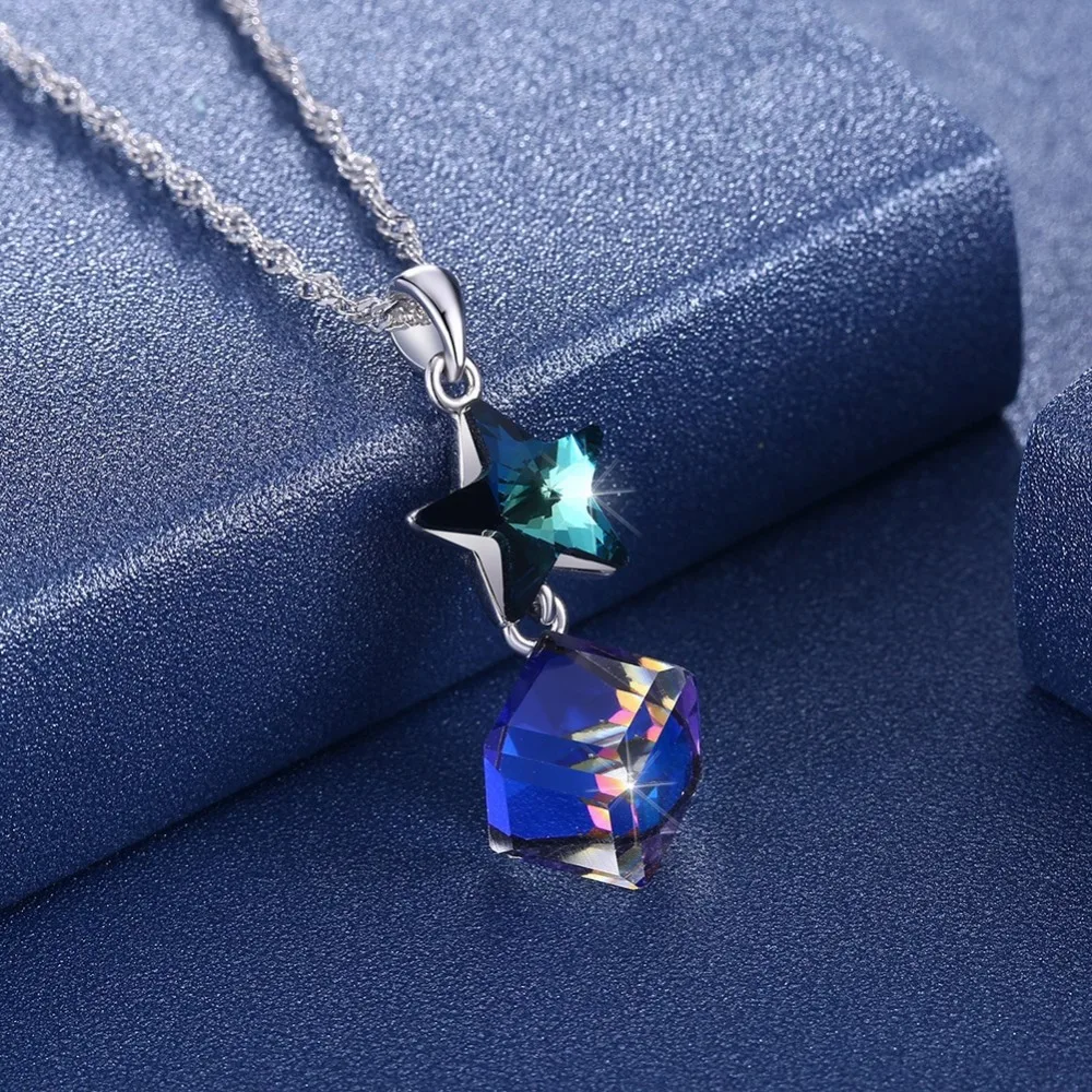 LEKANI ожерелье с кристаллами Swarovski 925 женское подвеской в виде рождественской
