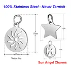 5 шт.лот 100% нержавеющая сталь Ангел Подвески VNISTAR полированная Звезда Ожерелье Подвеска солнце DIY Ювелирные изделия фурнитура