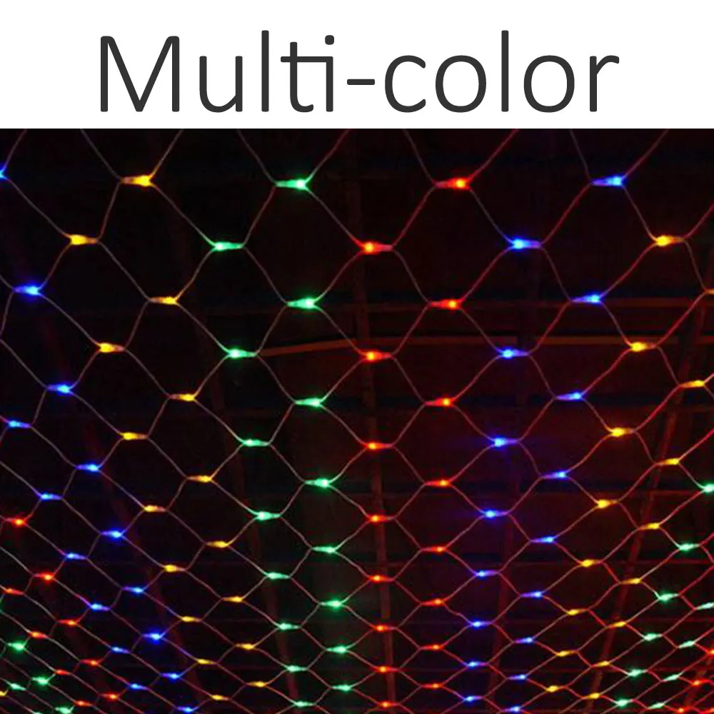 Multi-color Светодиодный светильник-сетка для сада, водонепроницаемый, 220 В, 110 В, сказочный светильник s, для свадебной вечеринки, Рождественское украшение, сетчатый занавес, светильник, ing Strings - Испускаемый цвет: Multi-color