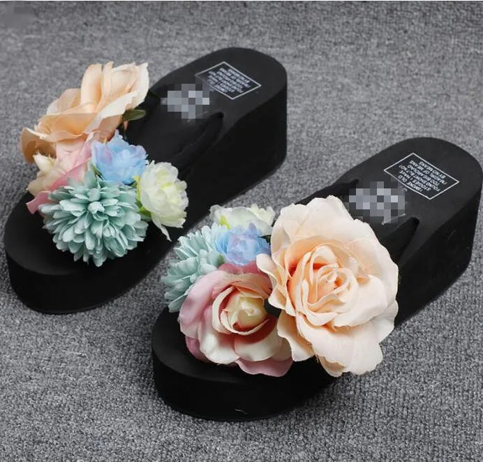 

Оптовая продажа; летние сандалии; удобные сандалии и шлепанцы с цветочным узором; Женские Повседневные тапочки; Бесплатная доставка