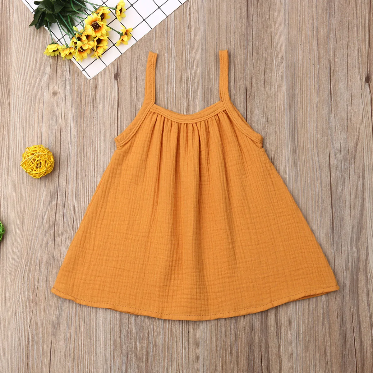 Милое платье для маленьких девочек 6 цветов однотонное повседневное летнее на