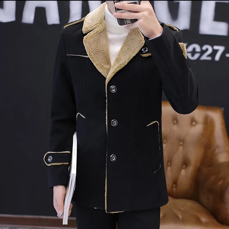 Модная мужская зимняя теплая куртка Epaulet с флисовой подкладкой корейское