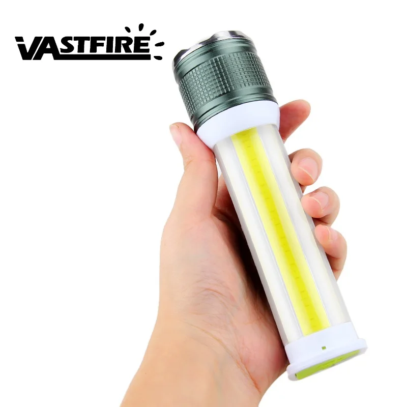 

Ultra Bright High Lumen Outdoor Zoomable Flashlight Recharge Torch COB Flashlight Red+white+T6 LED Work Lamp+Battery+USB
