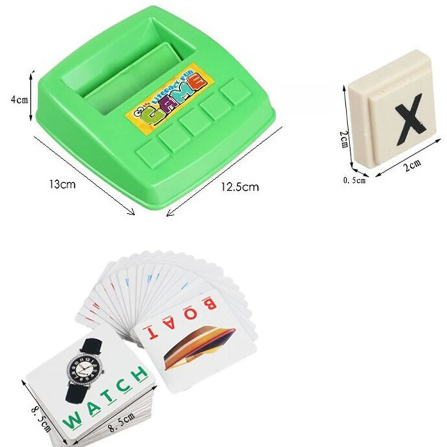 English Word IQ Puzzle Toys for child Early Learning Montessori Educational Literacy Fun Game Baby letters card Machine | Игрушки и