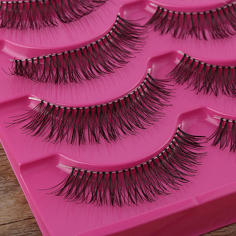 5 пар новинка хит продаж накладные ресницы с черным крестиком для женщин красота