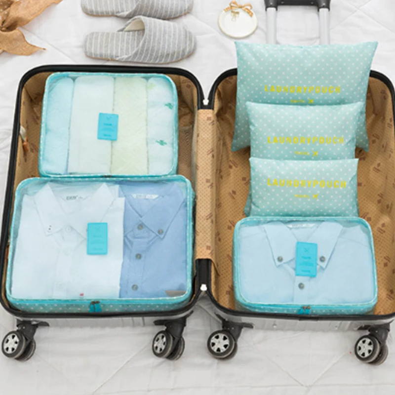 6 PCS Set Travel Storage Bag Clothes Tidy Organizer Wardrobe Closet Organizer Suitcase Pouch Travel Organizer Bag