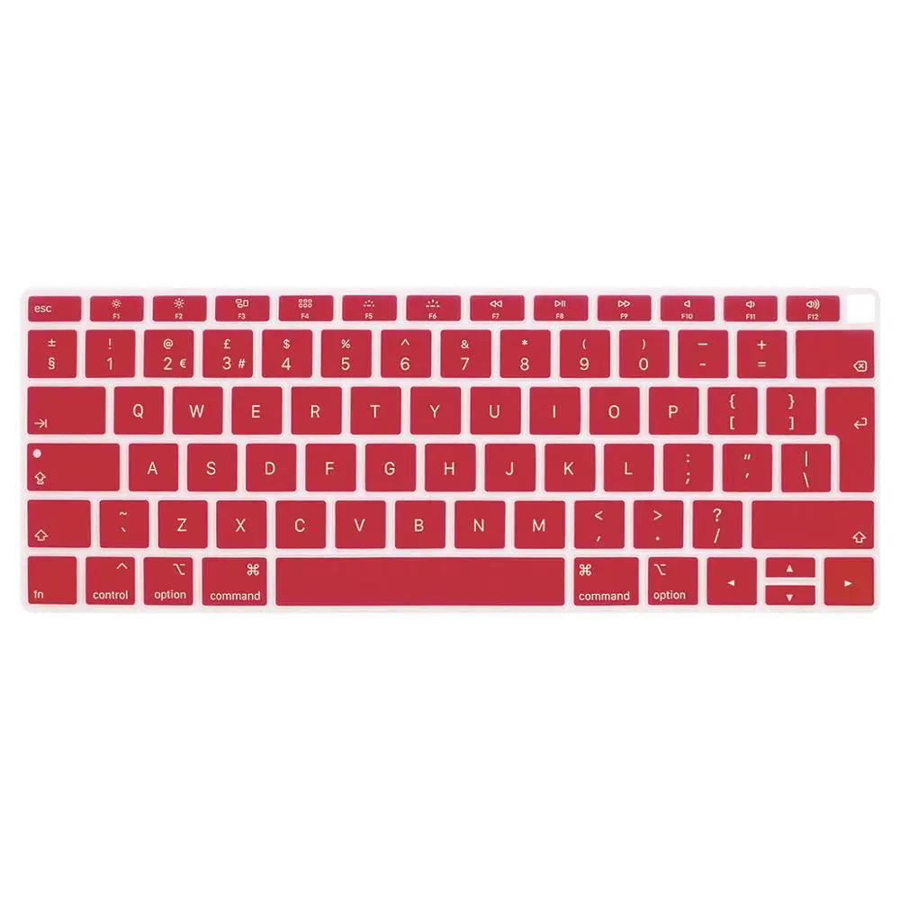 Красный Чехол для ноутбука macbook air 1" пылеотталкивающая пленка кремниевый ноутбук Защитная пленка для клавиатуры Водонепроницаемая A1932 - Цвет: Красный