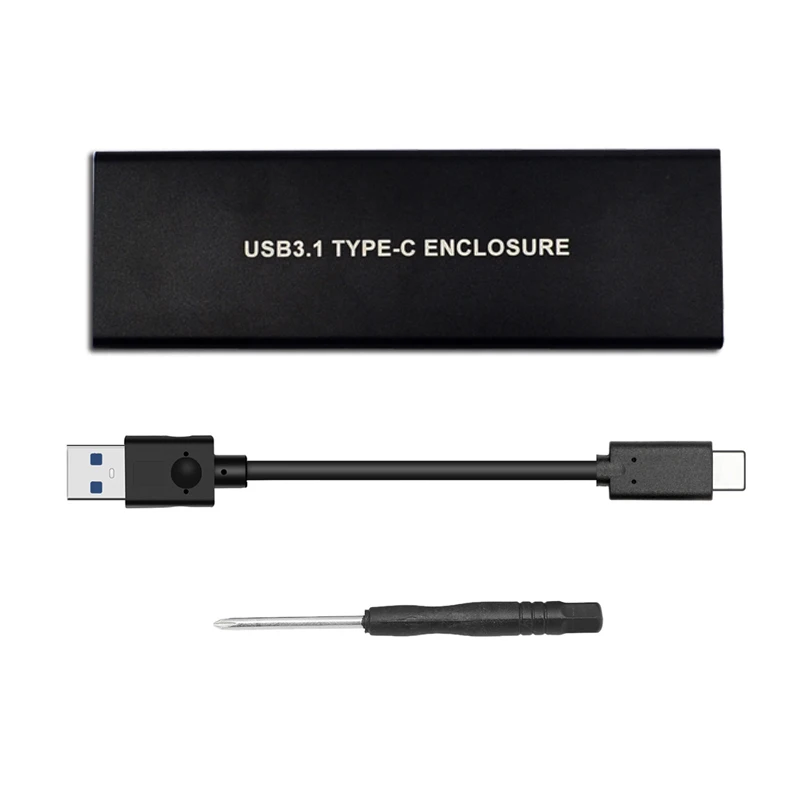 Black Алюминий USB 3,1 для M.2 SSD NVME корпус для жесткого диска NGFF PCI-E на Тип C разъем кабель для подключения жесткого диска чехол JMS583 ssd-бокс для настольных ПК - Цвет: Black