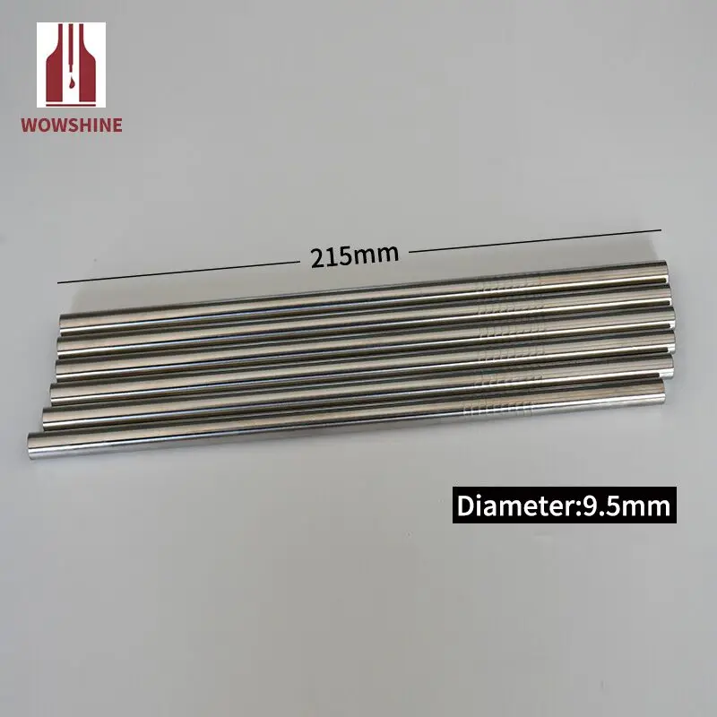 

WOWSHINE New 9.5mm Diameter Stainless Steel 304 50PCS Drinking Straw Food Grade Smooth Ends lenth 215mm
