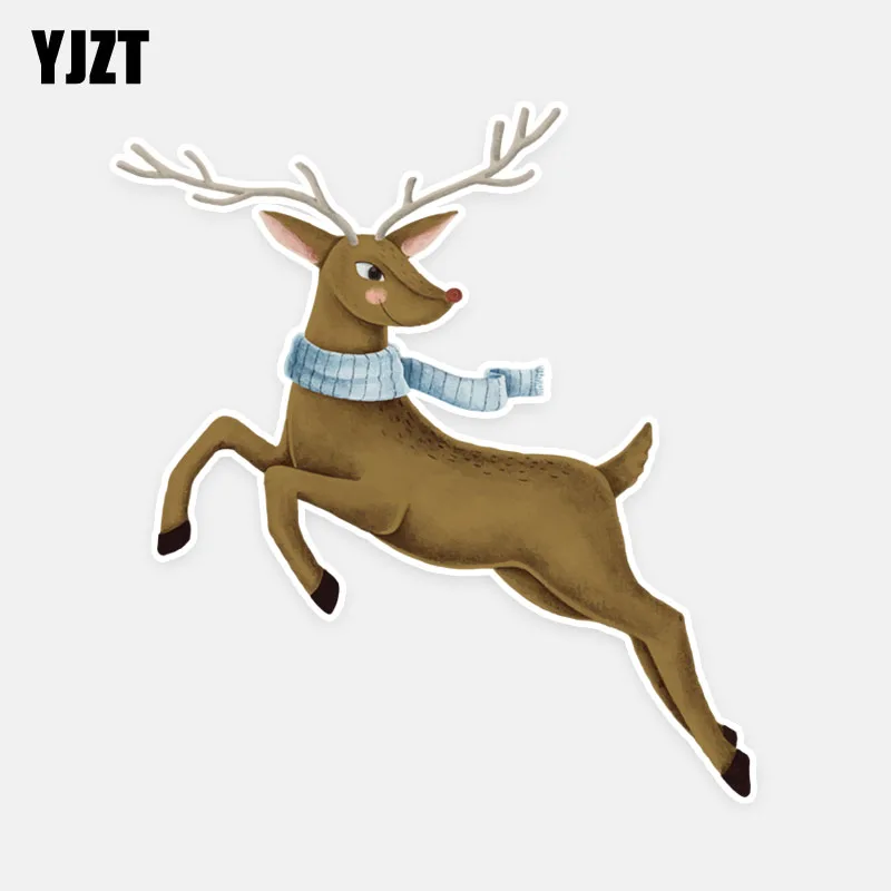 

YJZT 13.7CM*15CM Interesting Animal Running Deer PVC Waterproof Decal Car Sticker 5-0670